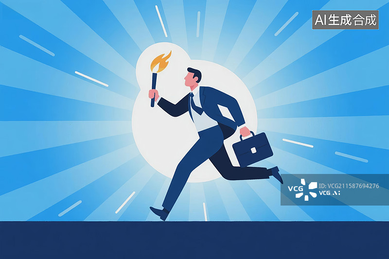 【AI数字艺术】奔跑的商务人士图片素材