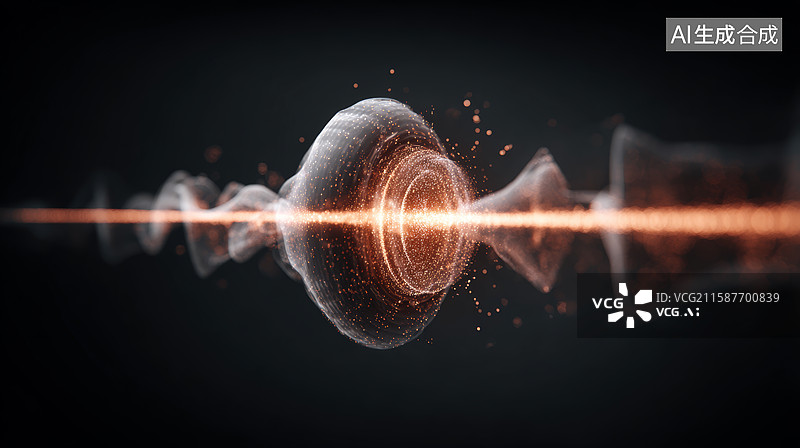 【AI数字艺术】声波与粒子交织的动态效果图片素材