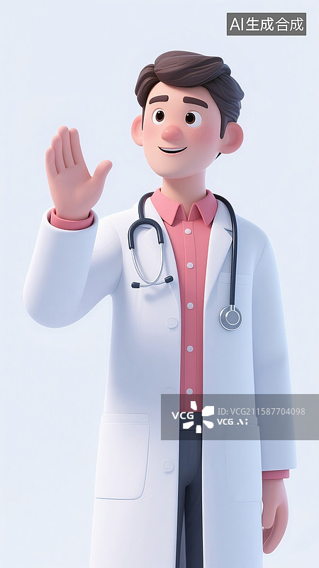 【AI数字艺术】卡通医生形象图片素材