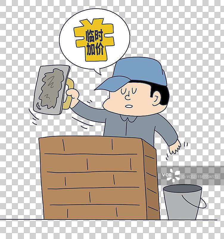 建筑工人展示临时加价场景图片素材