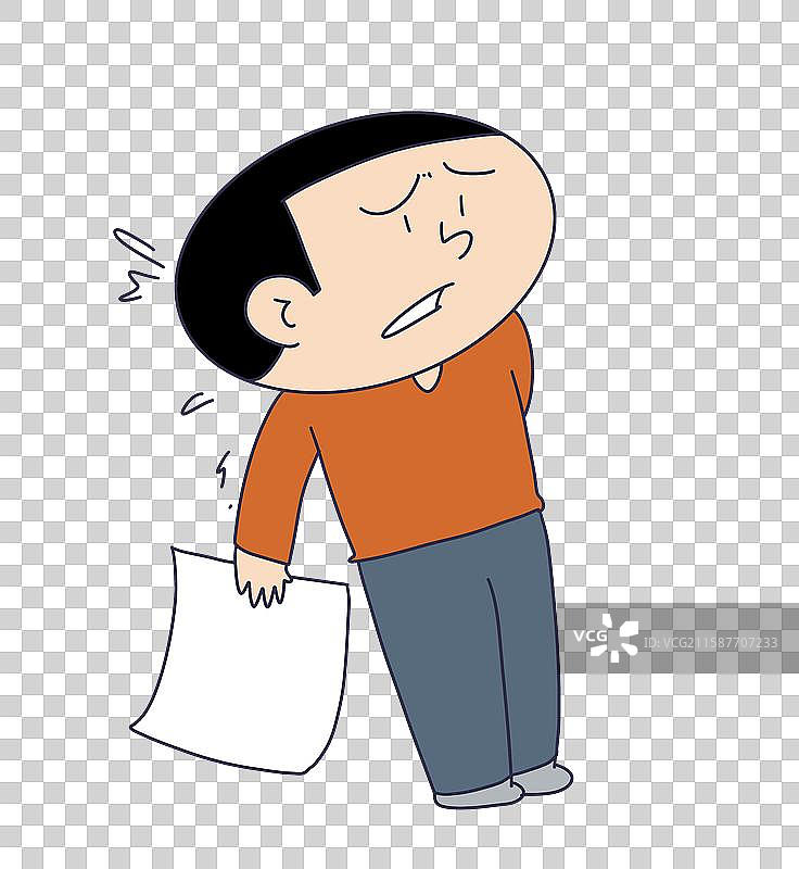 手持纸张面露痛苦的男子图片素材