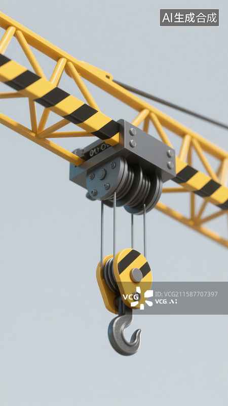 【AI数字艺术】3D三维起重机固定式塔吊吊钩图片素材