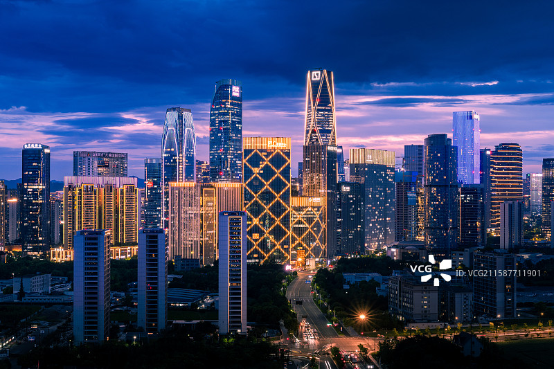 萧山城市夜景图片素材