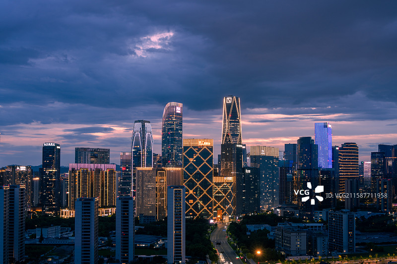 萧山城市夜景图片素材