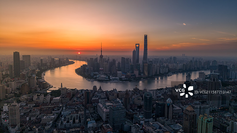 上海日出东方图片素材