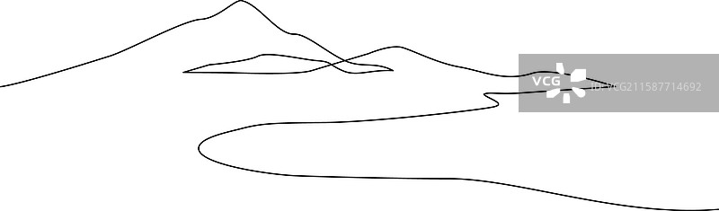 抽象的山脉风景平面图图片素材