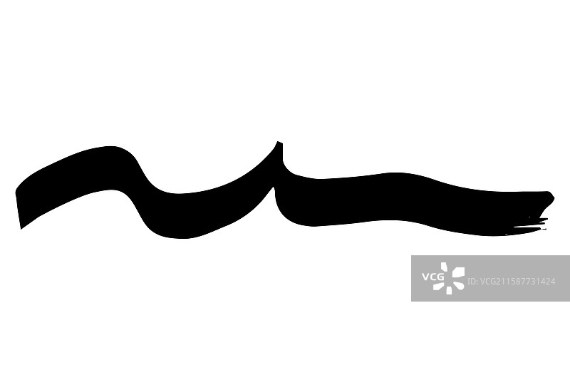 涂鸦波浪黑色括号笔触图片素材