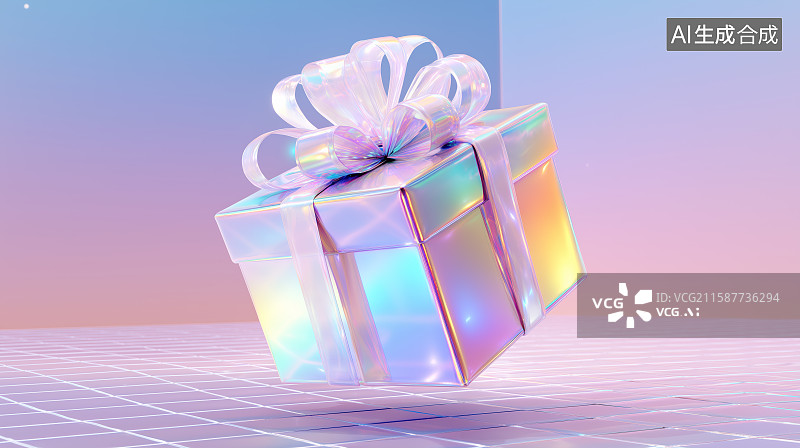 【AI数字艺术】炫彩礼盒悬浮场景图片素材