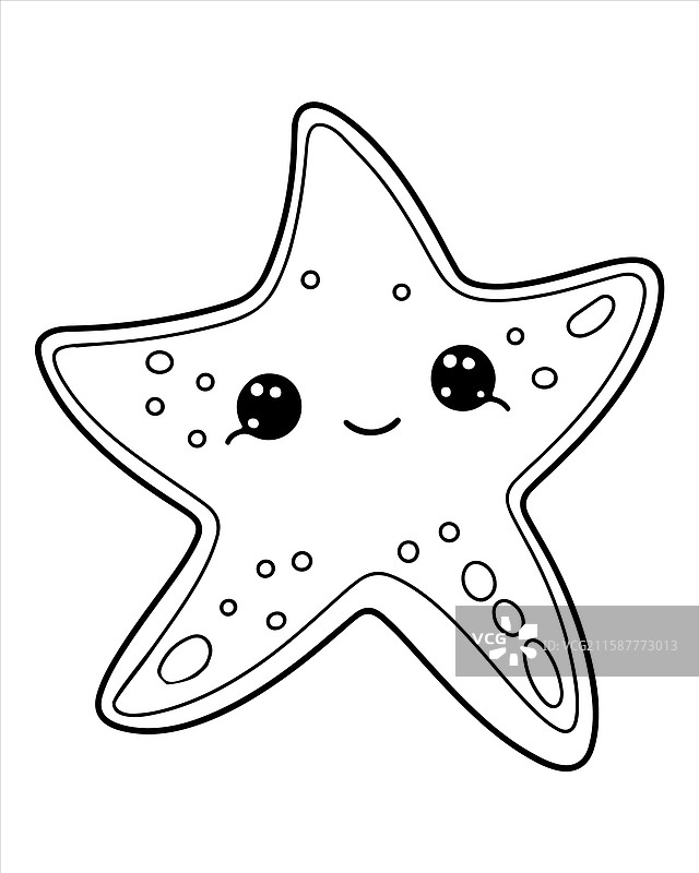 儿童海洋动物涂色页图片素材