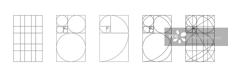 黄金比例极简主义集合方法黄金分割图片素材