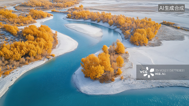 【AI数字艺术】梦幻海岸：自然色彩的完美交融图片素材