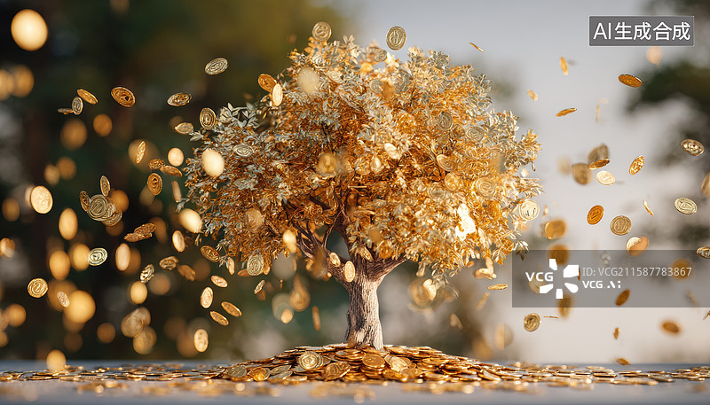 【AI数字艺术】摇钱树图片素材
