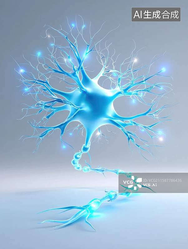 【AI数字艺术】神经元与轴突的详细结构图片素材