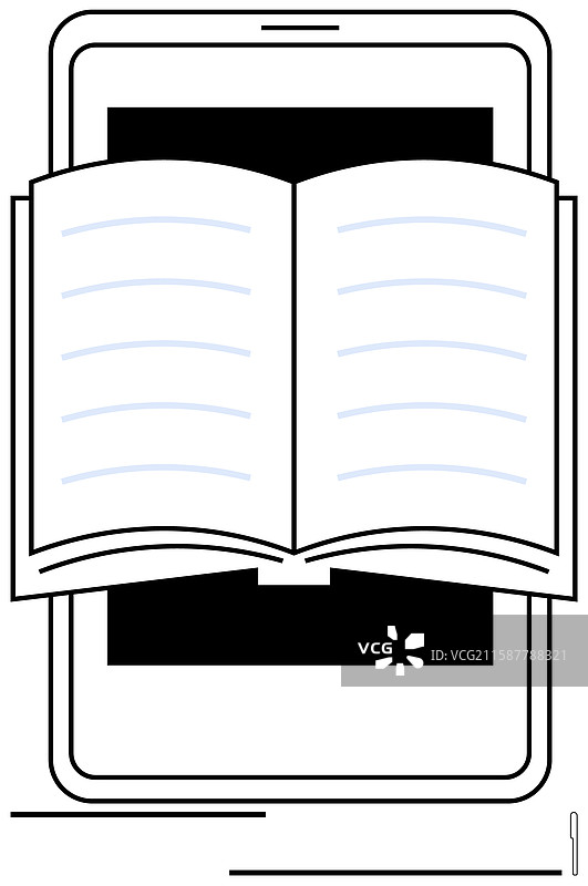 打开的书放在数字平板电脑上图片素材