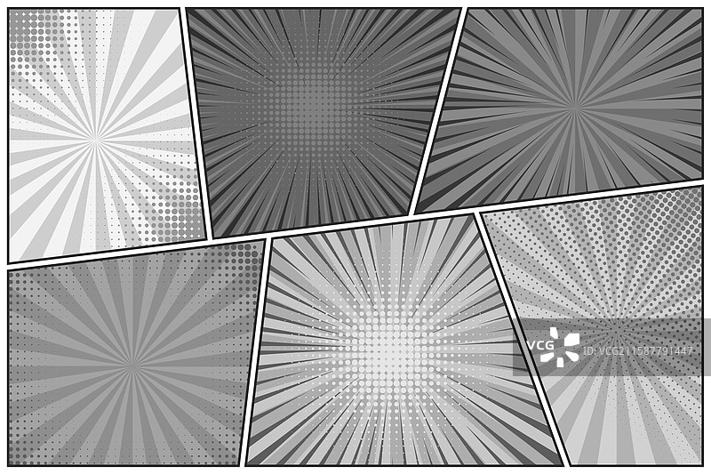 黑白漫画放射线图案合集图片素材