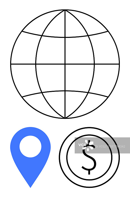 全球连接与位置和金融图片素材