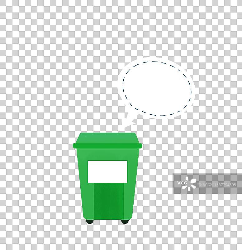 绿色的垃圾桶插画元素图片素材