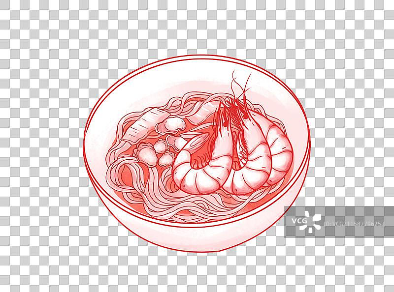 一碗卤面插画元素图片素材