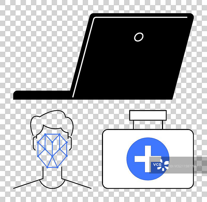 面部识别技术与健康图片素材