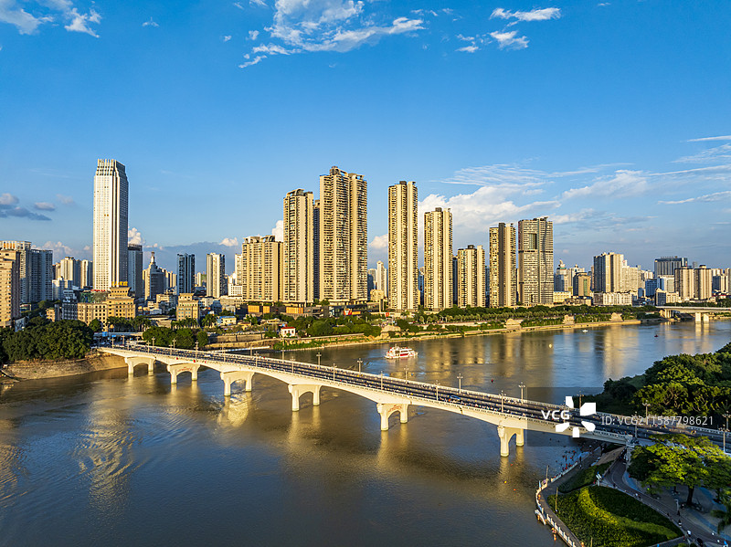 南宁市中心城市风光航拍图片素材