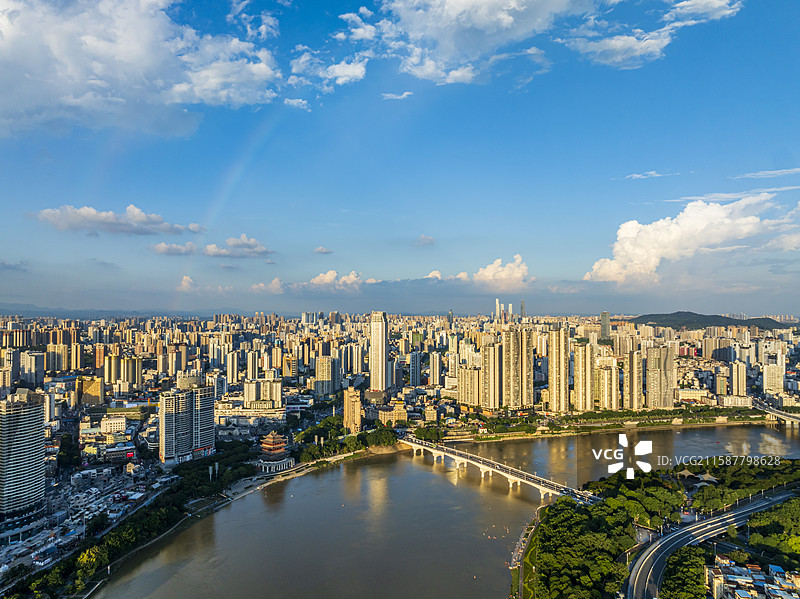 南宁市中心城市风光航拍图片素材