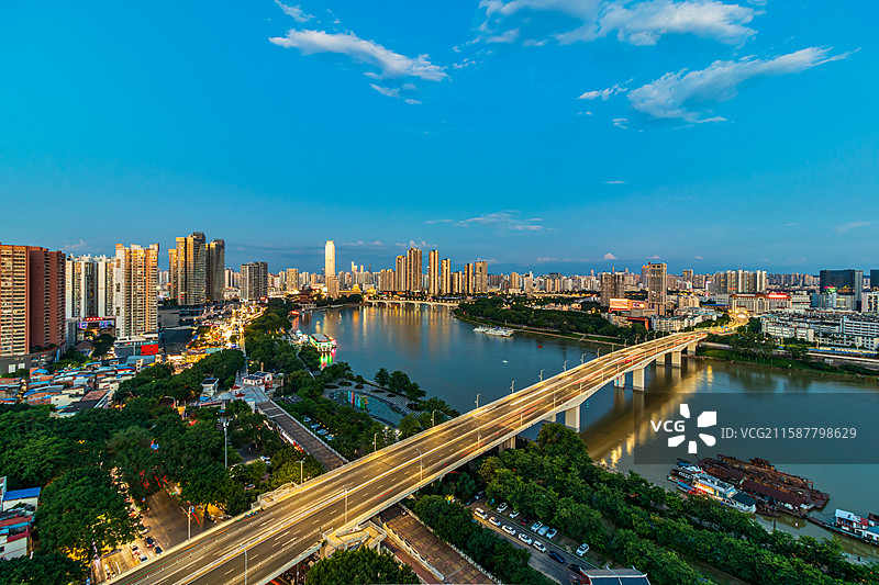 南宁市中心城市风光航拍图片素材