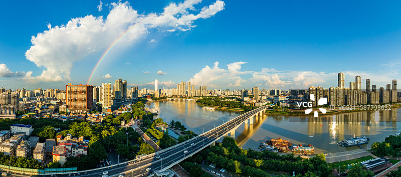南宁市中心城市风光航拍图片素材