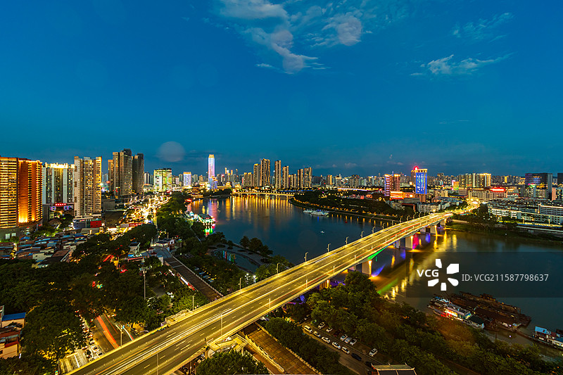 南宁市中心城市风光航拍图片素材