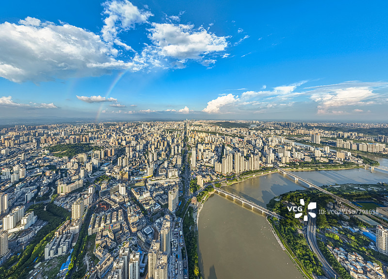 南宁市中心城市风光航拍图片素材