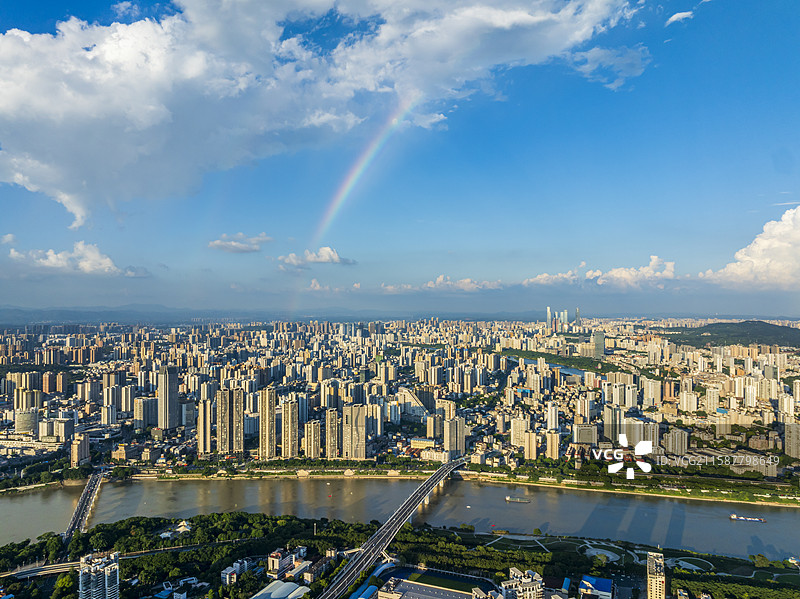 南宁市中心城市风光航拍图片素材