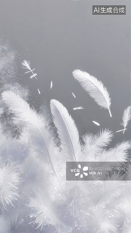 【AI数字艺术】轻盈羽毛飘逸图片素材