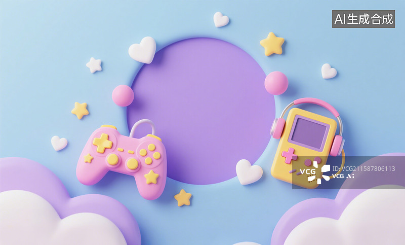 【AI数字艺术】3D三维音乐元素耳机话筒主播直播音乐音符元素网络直播主题图片素材