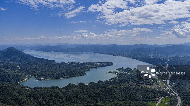 航拍安徽省池州市石台县七都镇将军岭风光图片素材