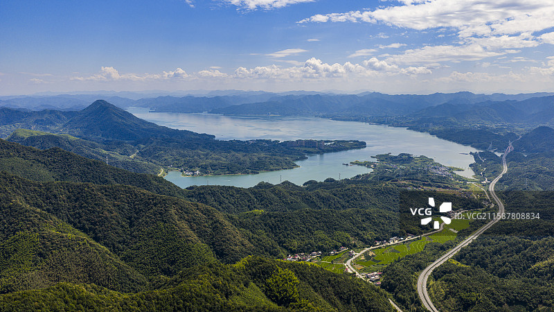 航拍安徽省池州市石台县七都镇将军岭风光图片素材