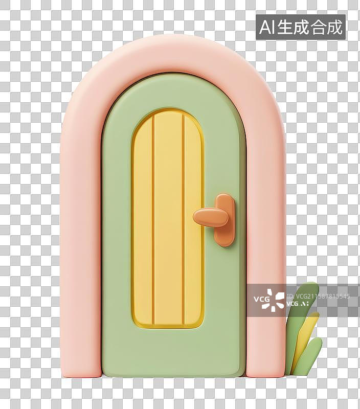 【AI数字艺术】3D卡通立体门通道入口元素图片素材