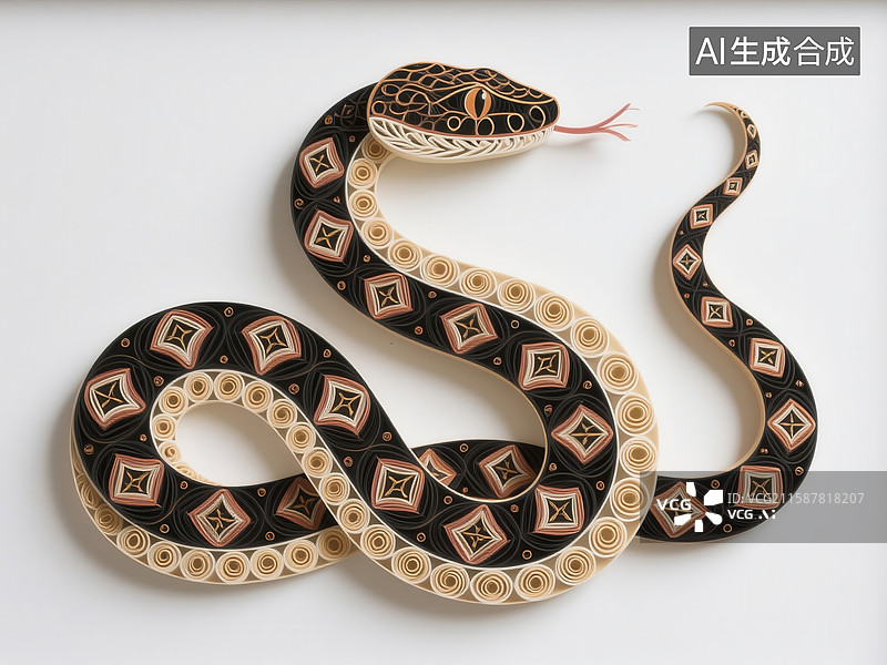 【AI数字艺术】装饰性蛇形艺术作品图片素材