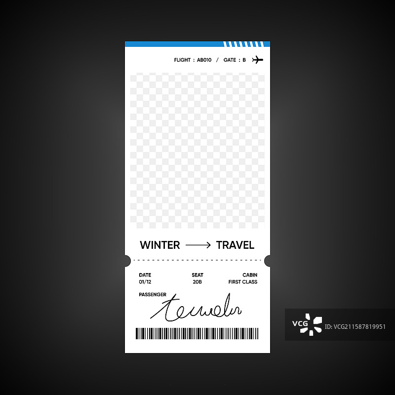 新的航空公司机票布局设计 - 机票设计图片素材