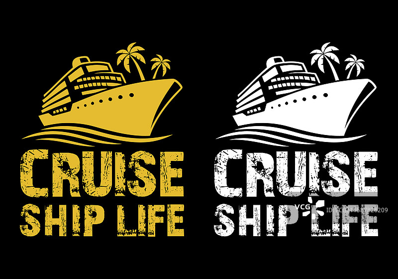 邮轮生活T恤设计图片素材