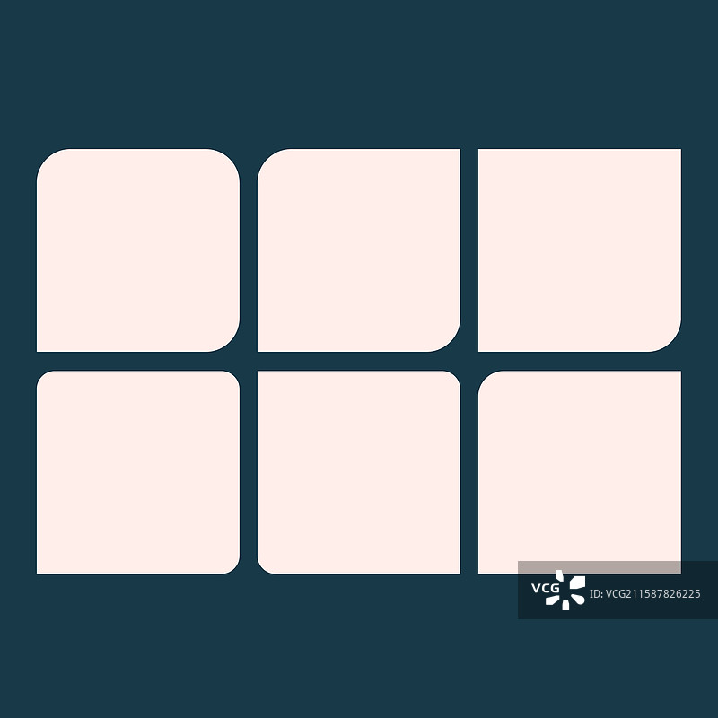 新现代风格的方形图形，带有随机的角落图片素材