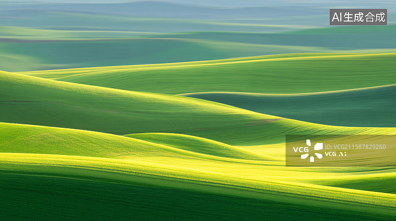 【AI数字艺术】绿色田园背景图片素材