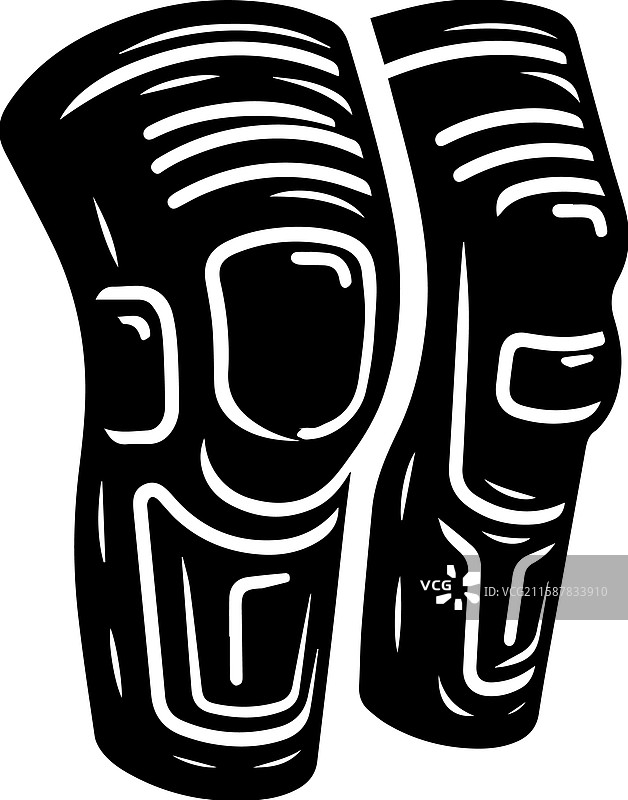 简单的膝盖和肘部护垫图标设计图片素材