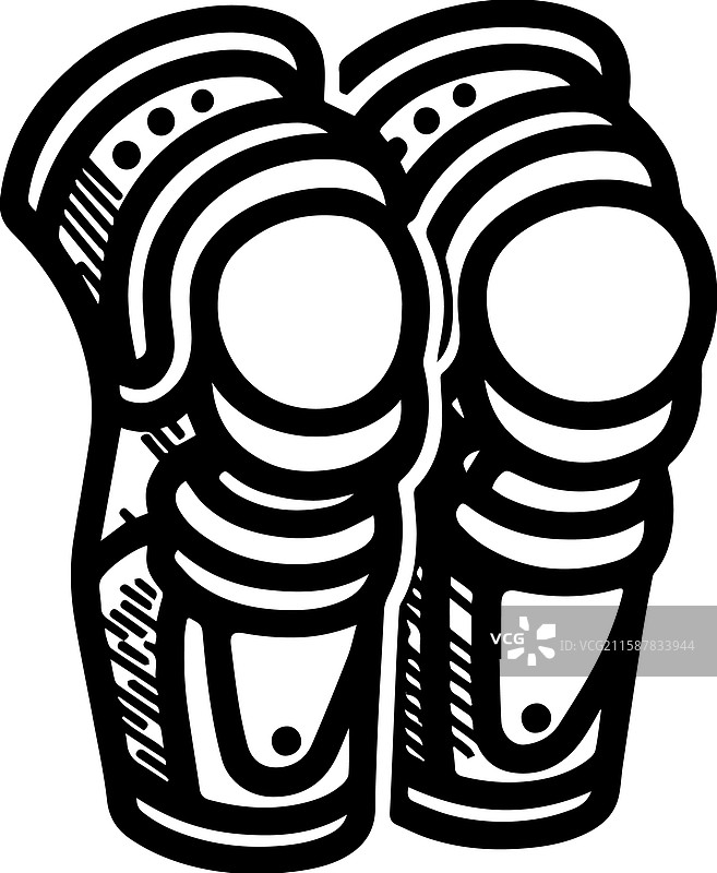 简单的膝盖和肘部护垫图标设计图片素材