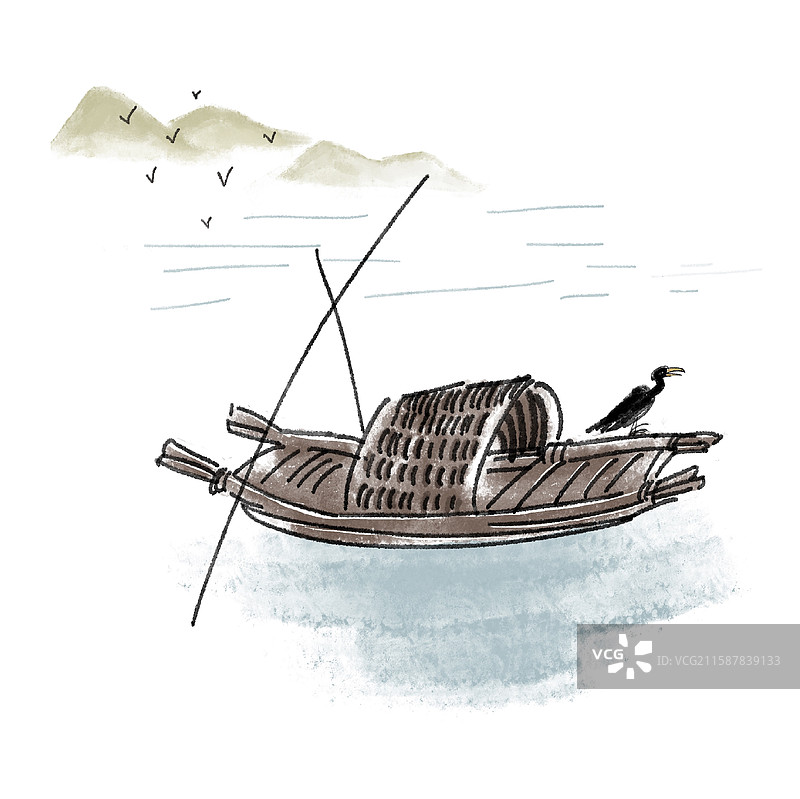国风 山水风景插画图片素材