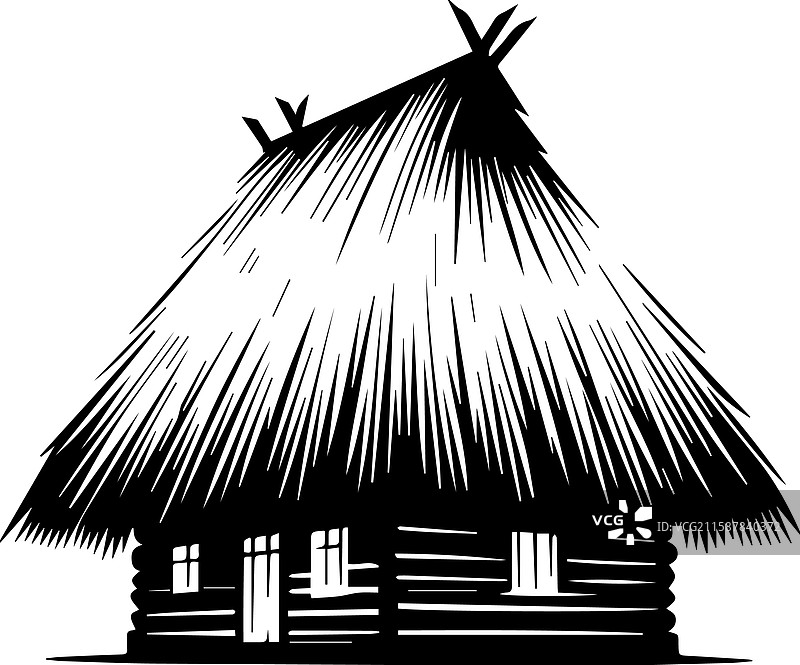 简单的茅草屋顶图标设计图片素材