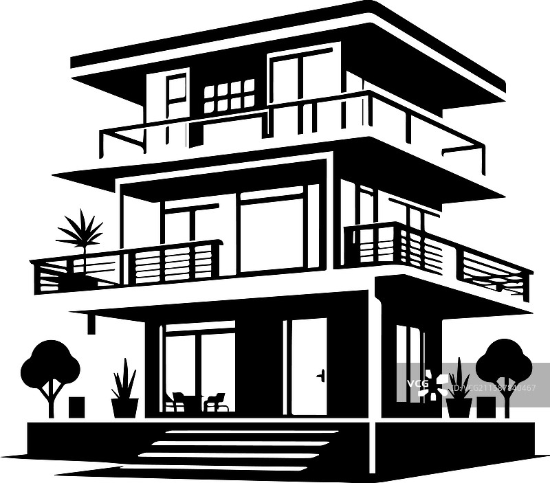 简单的房屋标志设计图标图片素材