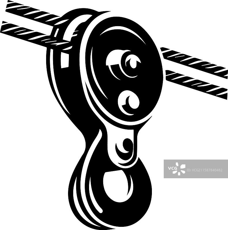 简单的滑索滑轮图标设计图片素材