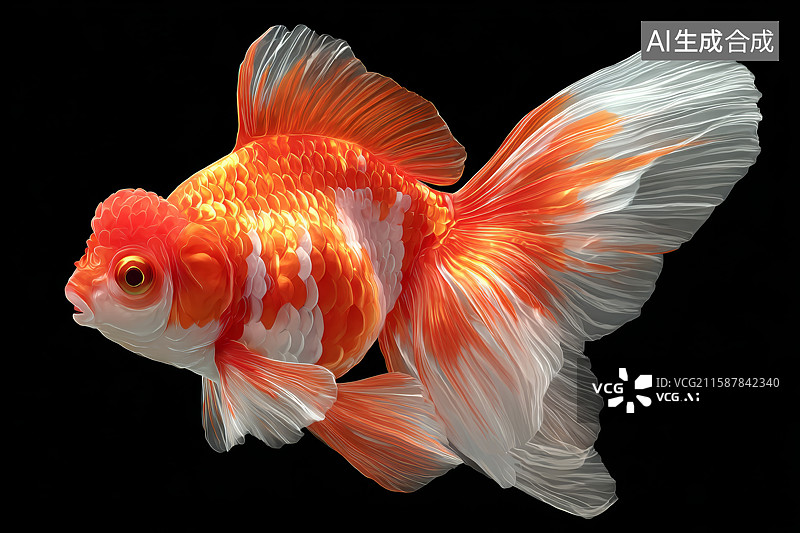 【AI数字艺术】色彩鲜艳的观赏金鱼图片素材