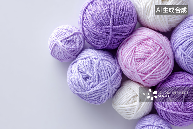 【AI数字艺术】色彩缤纷的毛线球图片素材