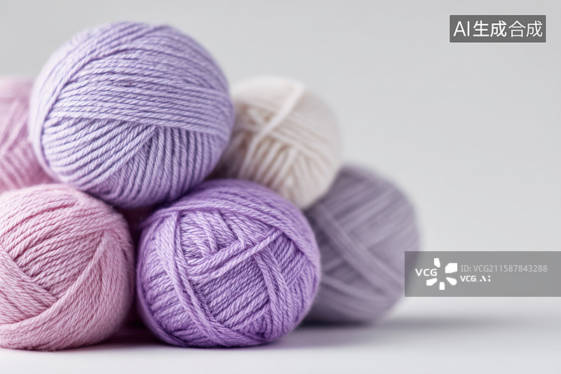 【AI数字艺术】色彩缤纷的毛线球图片素材