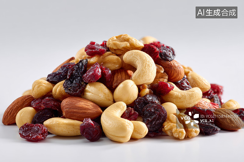 【AI数字艺术】混合坚果干果健康零食图片素材